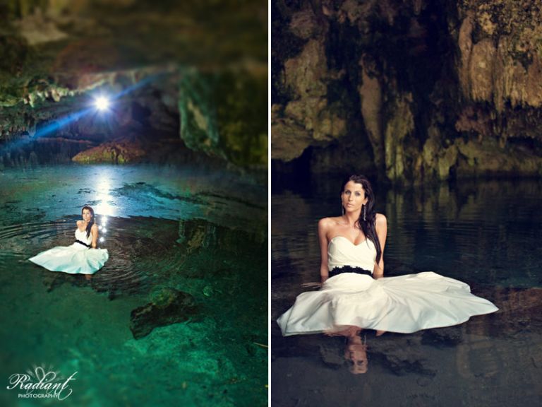 Mexico cenotes trash the dress photos